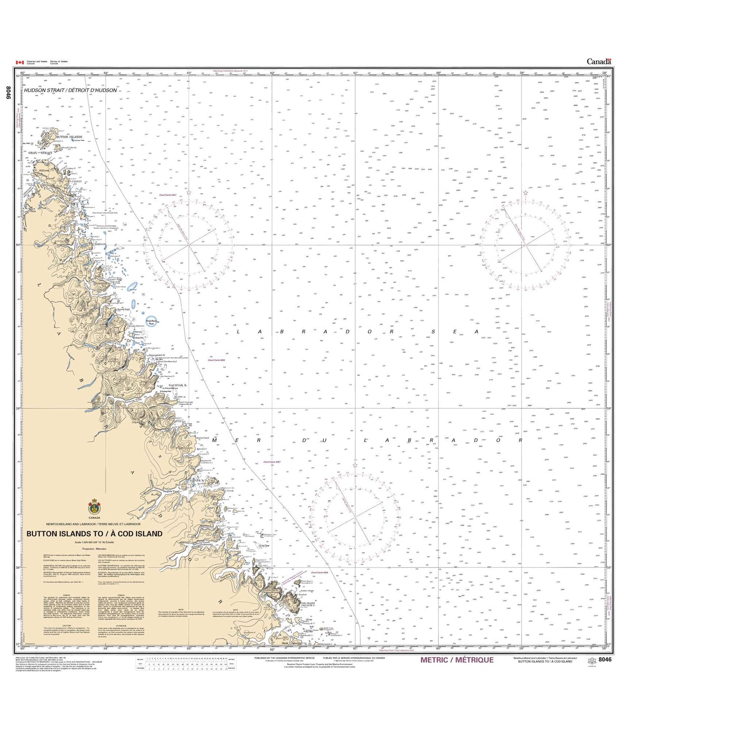 Paradise Clay CAN8046 CHS Chart Button Islands to/ Cod Island