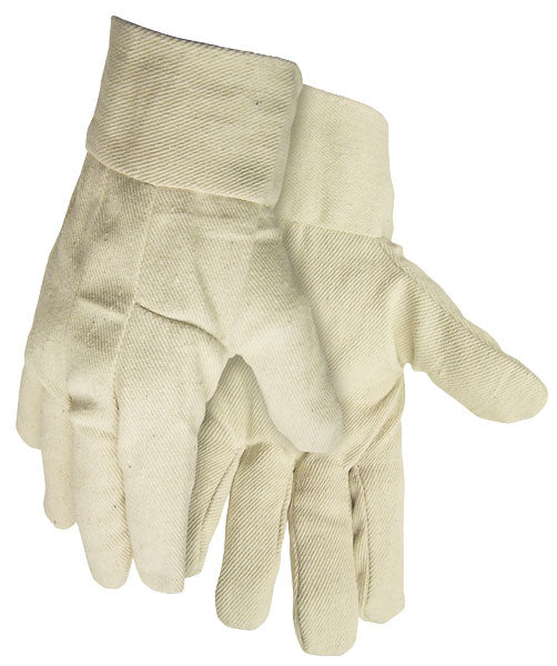 MCR Safety 8100B Tan Canvas Work Gloves 2.5 Inch Band Top Cotton Polyester Blend Wing Thumb (1 DZ)