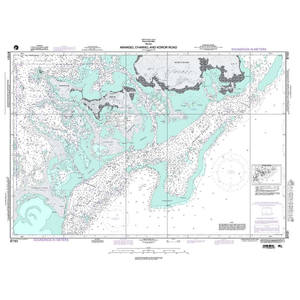 Paradise Clay NGA_81151 NGA Chart Arangel Channel and Koror Road