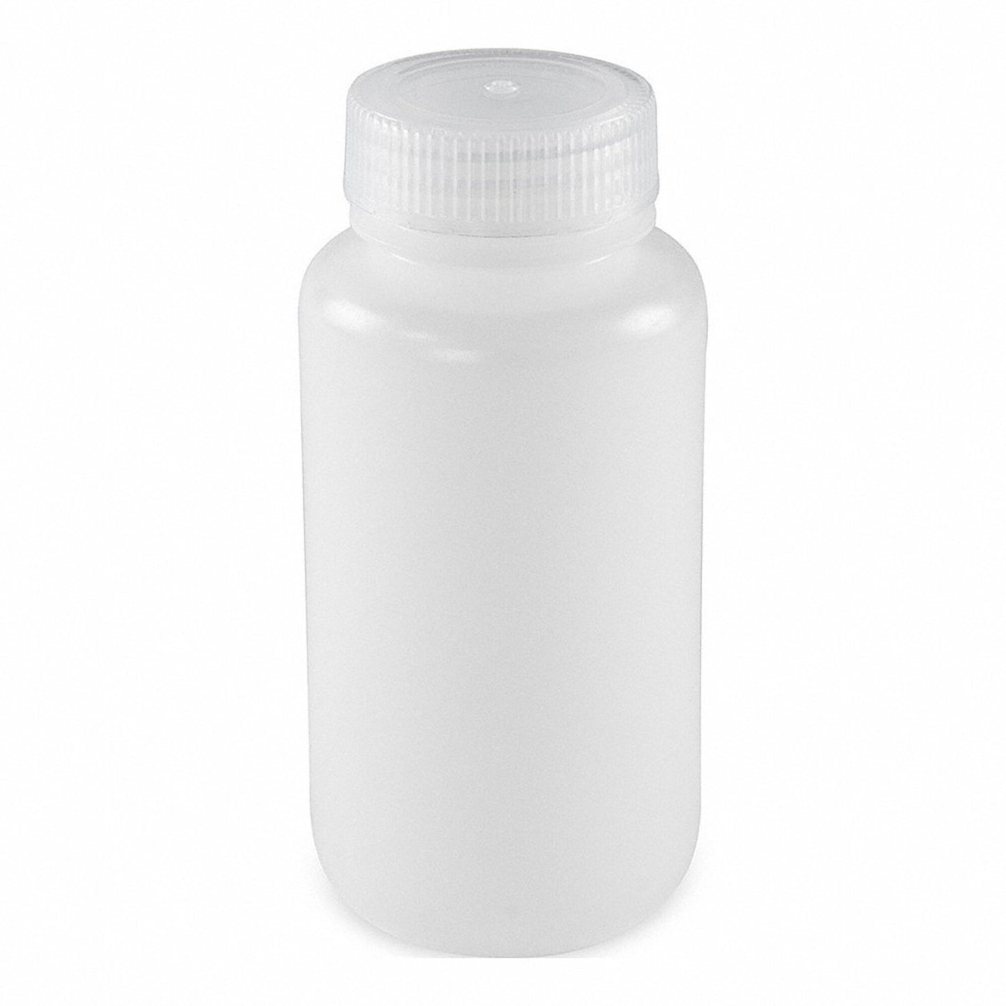 Globe Scientific 7510250BKS Bottle Wide Mouth Round HDPE with PP Closure 250mL Bulk Packed with Bottles and Caps Bagged Separately 250/Case