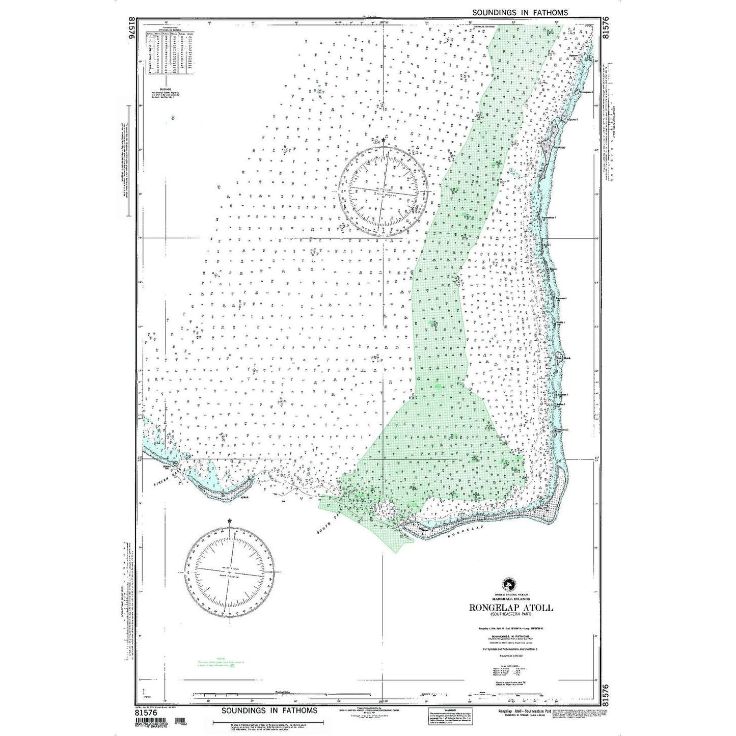 Paradise Clay NGA_81576 NGA Chart Rongelap Atoll Southeastern Part Marshall Islands