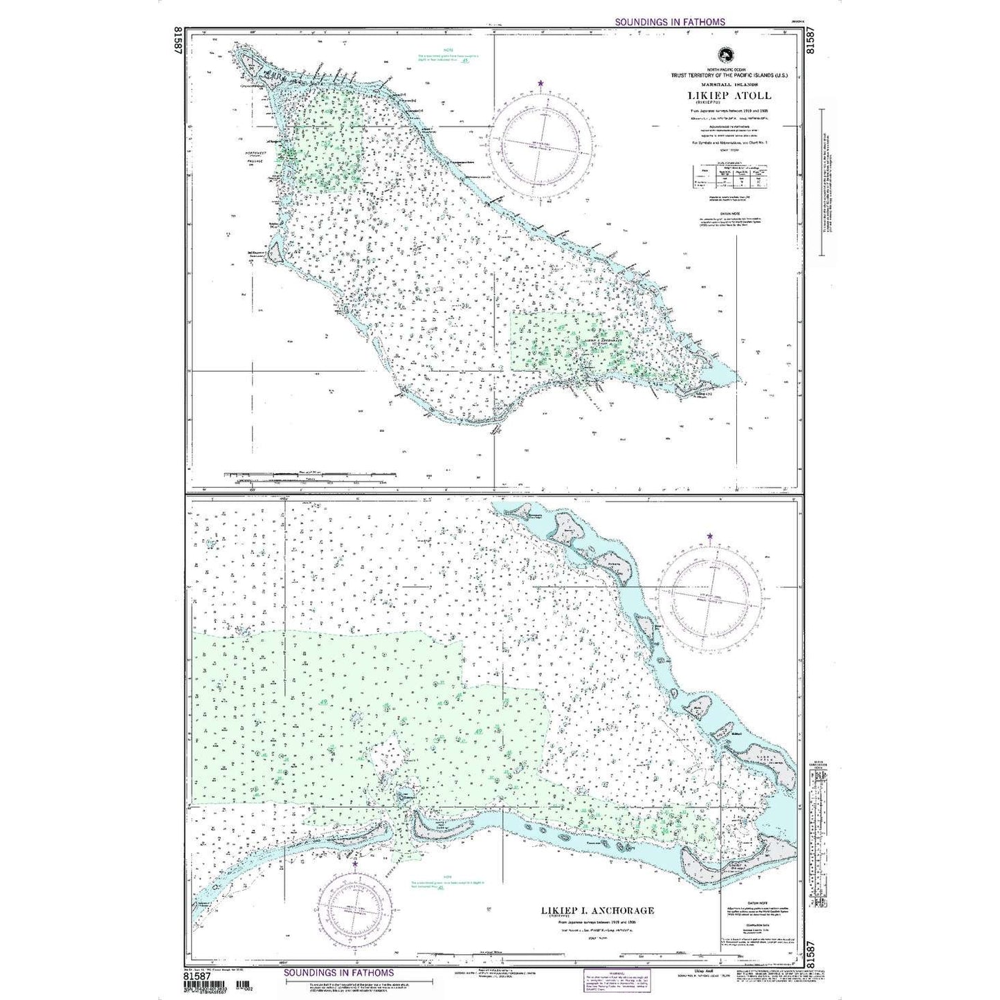 Paradise Clay NGA_81587 NGA Chart North Pacific Ocean Trust Territory of the Pacific Islands (U. S. ) Marshall Islands Likiep (Rikieppu) Atoll