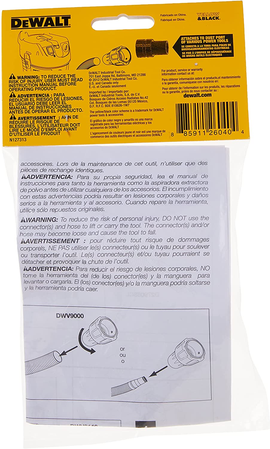 Dewalt DWV9170 1.25" Adapter For Dust Extractors