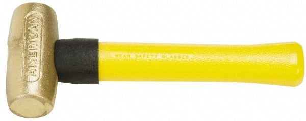 American Hammer AM15BRXFG Non-Marring Hammer, 24 oz, 1-3/4" Face Dia, Brass Head