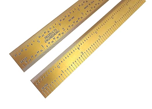 PEC Tools 502-012TN 12″ 5R Rigid Rule Tin Coated