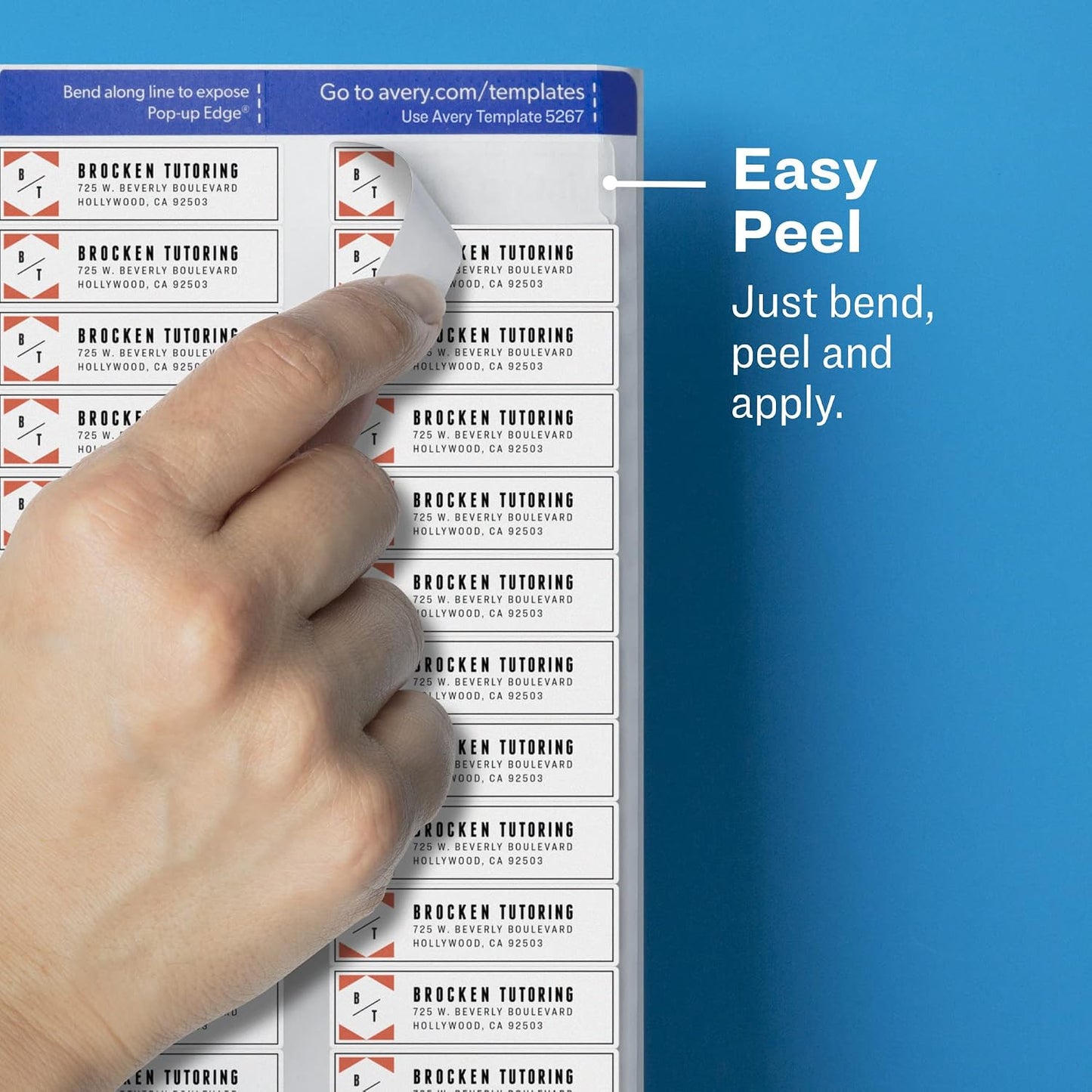Avery® AVE18667 Easy Peel Return Address Label - Permanent Adhesive - 0.50" Width X 1.75" Length - 80 / Sheet - Rectangle - Inkjet - Clear - 800 / Pack
