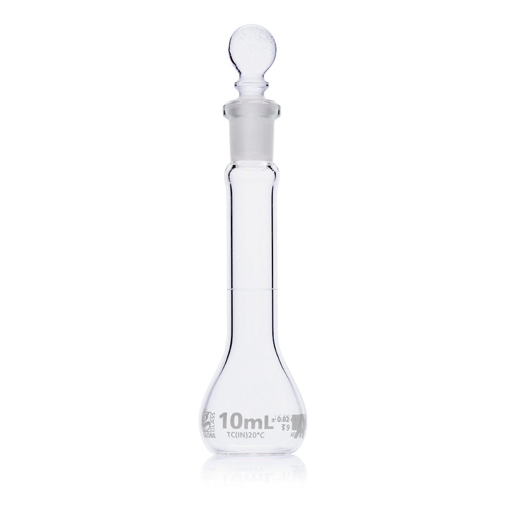 Globe Scientific 8200010 Flask Volumetric Globe Glass 10mL Class A To Contain (TC) ASTM E288 6/Box