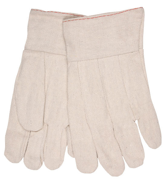 MCR Safety 8200B Canvas Work Gloves Clute Pattern with Band Top Cotton Polyester Blend Straight Thumb (1 DZ)