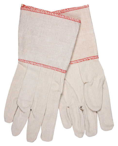 MCR Safety 8200G Canvas Work Gloves Clute Pattern 4.5 Inch Plasticized Gauntlet Cuff Cotton Polyester Blend Straight Thumb (1 DZ)