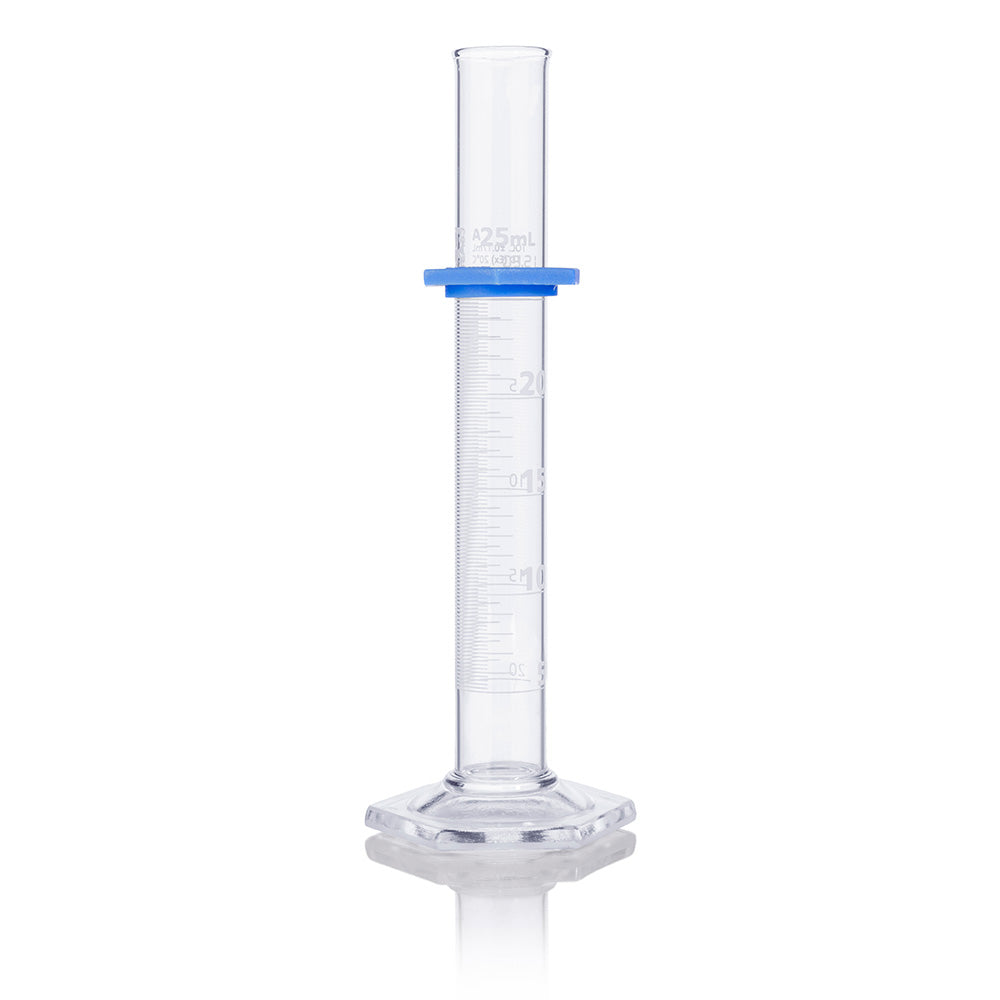 Globe Scientific 8300025 Cylinder Graduated Globe Glass 25mL Class A To Deliver (TD) Dual Grads ASTM E1272 1/Box