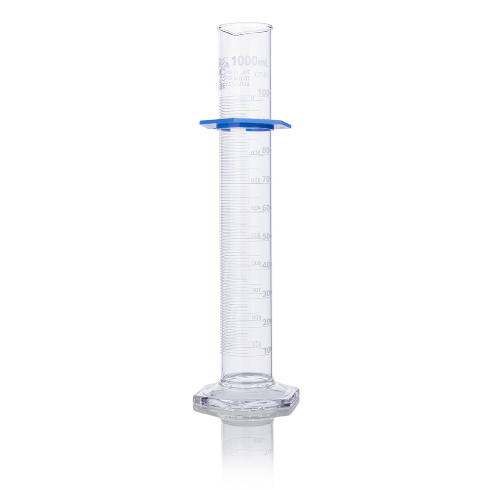 Globe Scientific 8301000 Cylinder Graduated Globe Glass 1000mL Class A To Deliver (TD) Dual Grads ASTM E1272 1/Box