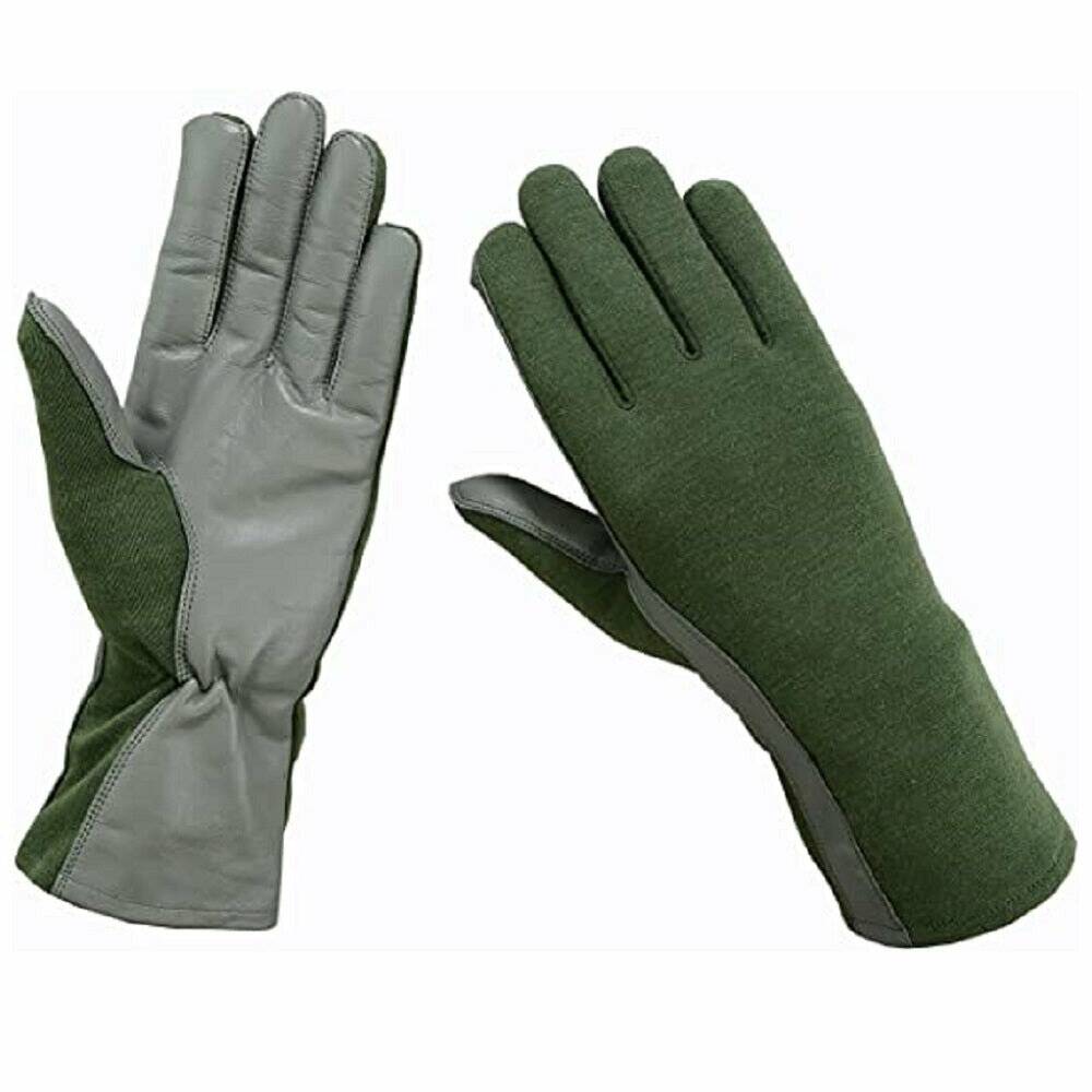 AbilityOne 8415014828420 Summer Flyer Gloves, Leather, Sage Green