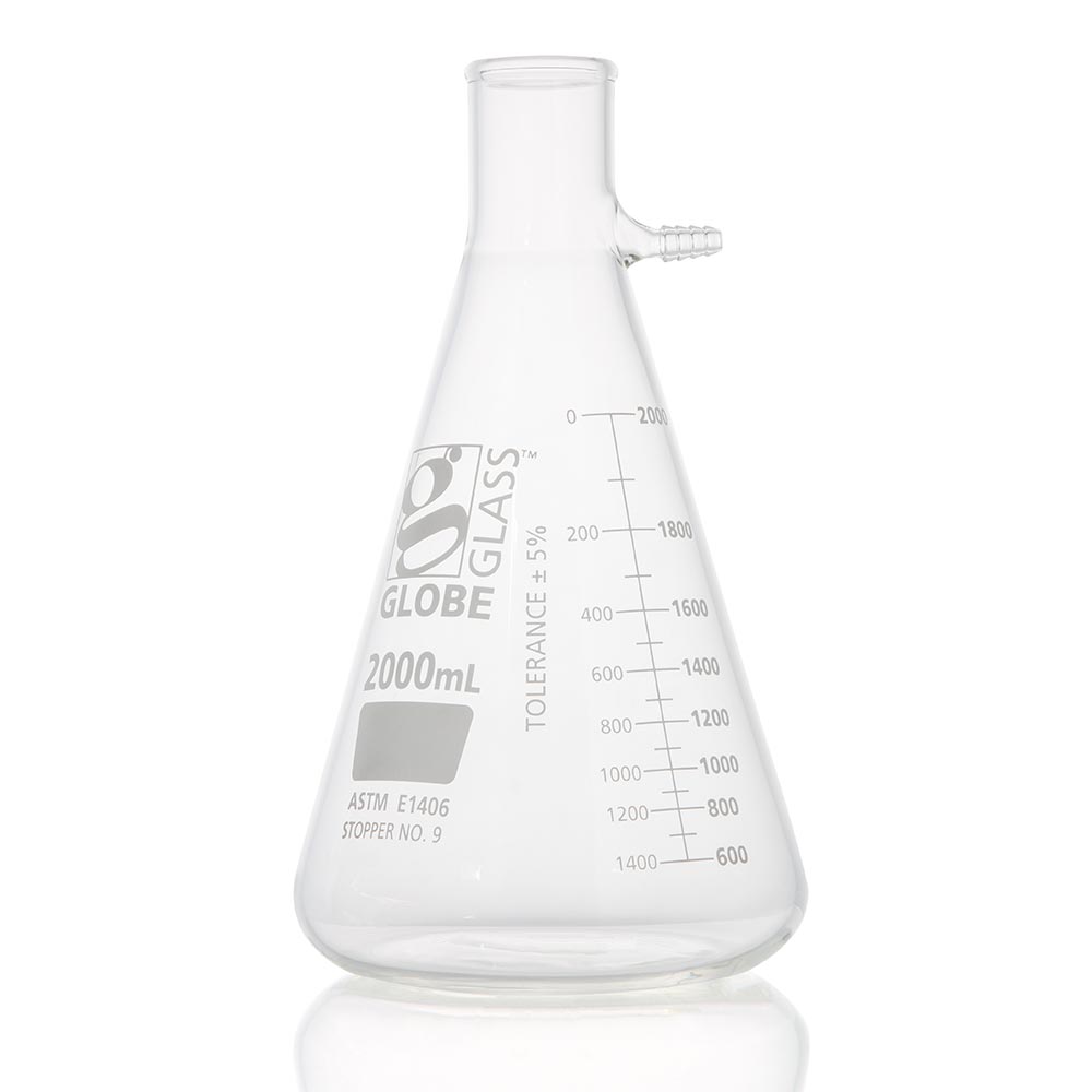 Globe Scientific 8450025 Flask Filter Globe Glass 25mL Dual Graduations ASTM E1406 6/Box