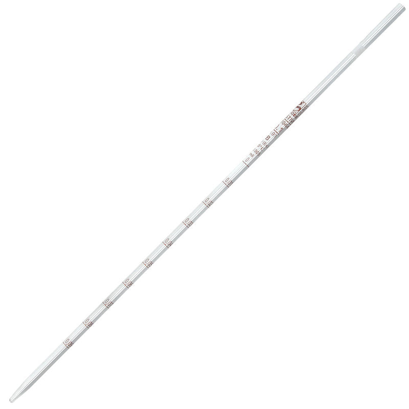 Globe Scientific 8510000 Pipette Serological Globe Glass Reusable 0.1mL To Deliver (TD) 0.01 Graduations White Band ASTM E1044 6/Box