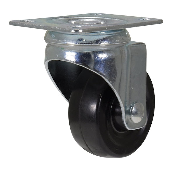 Vestil CST-VE-3X1RU-S Rubber Swivel Caster 3 In. Diameter x 1 In. Width 198 Lb. Capacity Black