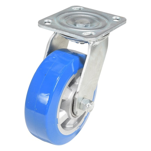 Vestil CST-PB-6X2PUA-S Polyurethane Precision Ball Bearing Swivel Caster 6 In. x 2 In. 661 lb Blue/Gray