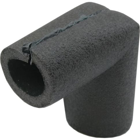 Jones Stephens I59200 1" ID Self-Sealing Black Polyethylene Foam Pipe Insulation Elbow, 3/8" Wall Thickness