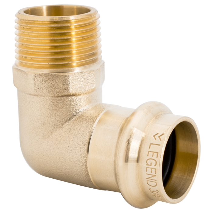 Legend Valves 450-906P 1-1/4" LegendPress No Lead Forged DZR Brass 90° Elbow