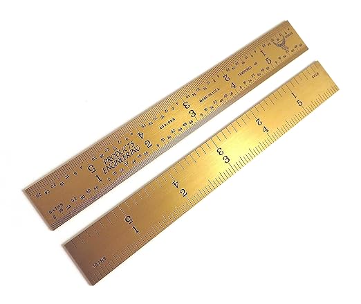 PEC Tools 402-012TN 12″ 4R Rigid Rule Tin Coated