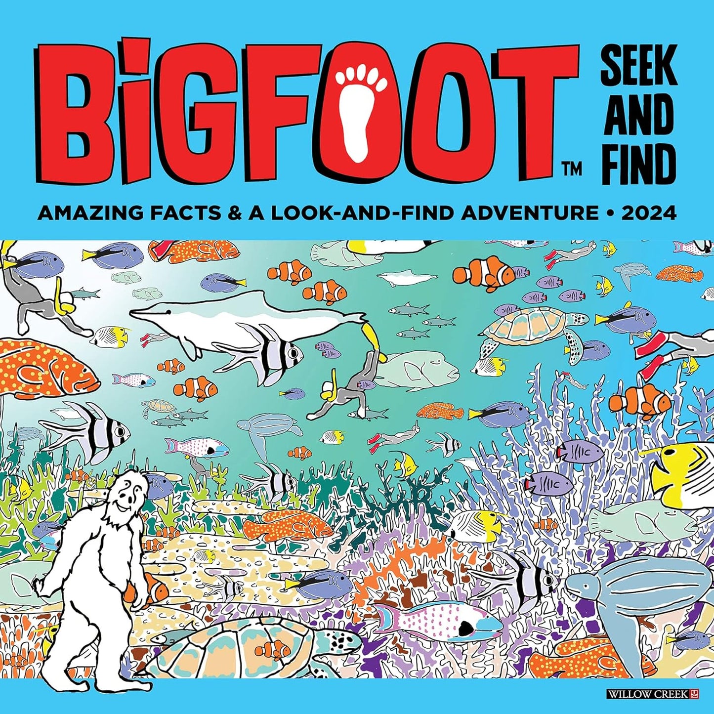 Paradise Clay FCP117 Willow Creek Press Bigfoot Seek & Find Monthly 2024 Wall Calendar - Book