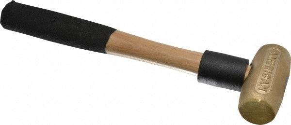 American Hammer AM1BRWG Non-Marring Hammer, 1 lb, 1-1/8" Face Dia, Brass Head