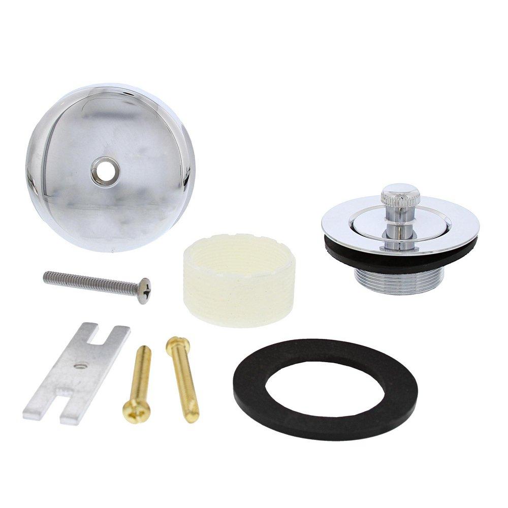 Jones Stephens B51032 Chrome Plated One-Hole Lift and Turn Tub Drain Trim Kit, Includes Two-Hole Conversion Bar