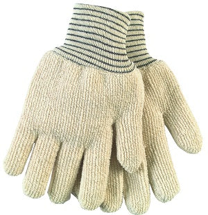 MCR Safety 9429 Hotline Terrycloth Work Gloves 28-Ounce Heavyweight Loop-Out Seamless and Reversible Black Striped Knit Wrist (1 DZ)