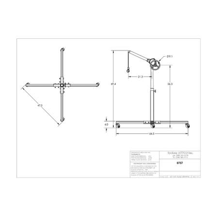 Sky Hook 8757 1/4 Ton Load Capacity, 75" Maximum Lift Distance, 1" Per Handwheel Revolution Lift Speed Hoist