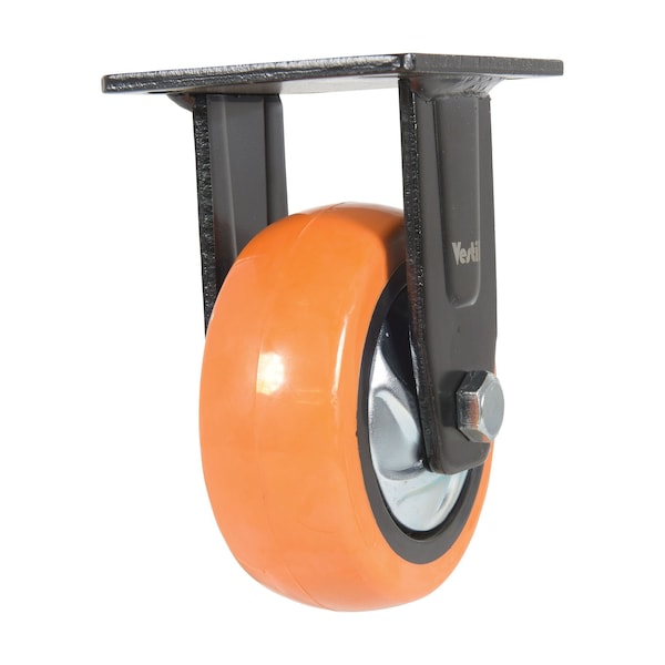 Vestil CST-E6-5X2PUP-R Polyurethane Rigid Caster 5 In. Diameter x 2 In. Width 639 Lb. Capacity Orange/Silver