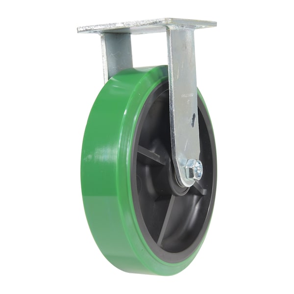 Vestil CST-F34-8X2DT-R Polyurethane Rigid Caster 8 In. Diameter x 2 In. Width 1000 Lb. Capacity Green/Black