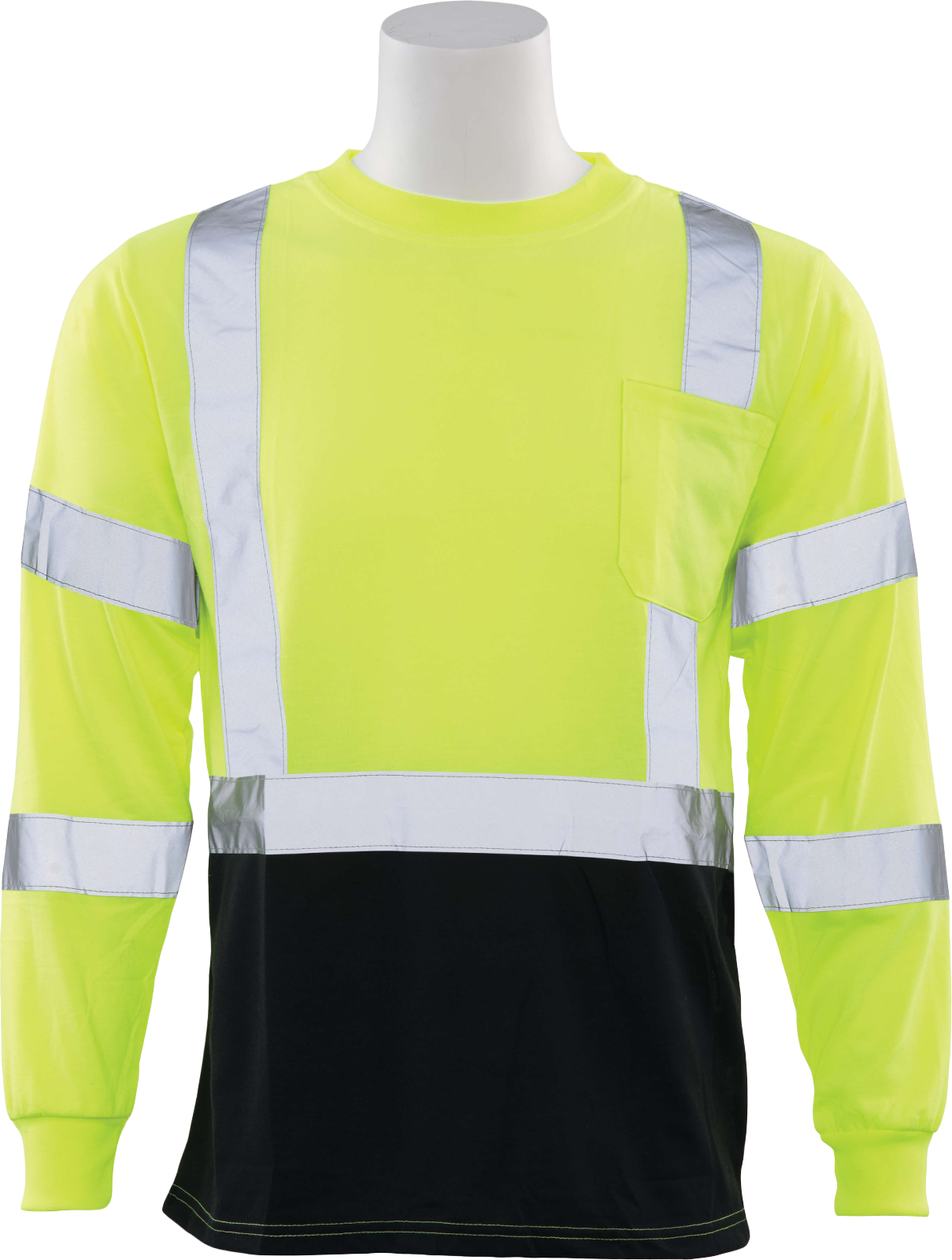 Delta Plus WEL64046OB3X 9802SB CL 3 Jersey Knit Long Sleeve Tee, 3X, Hi Viz Orange-Black