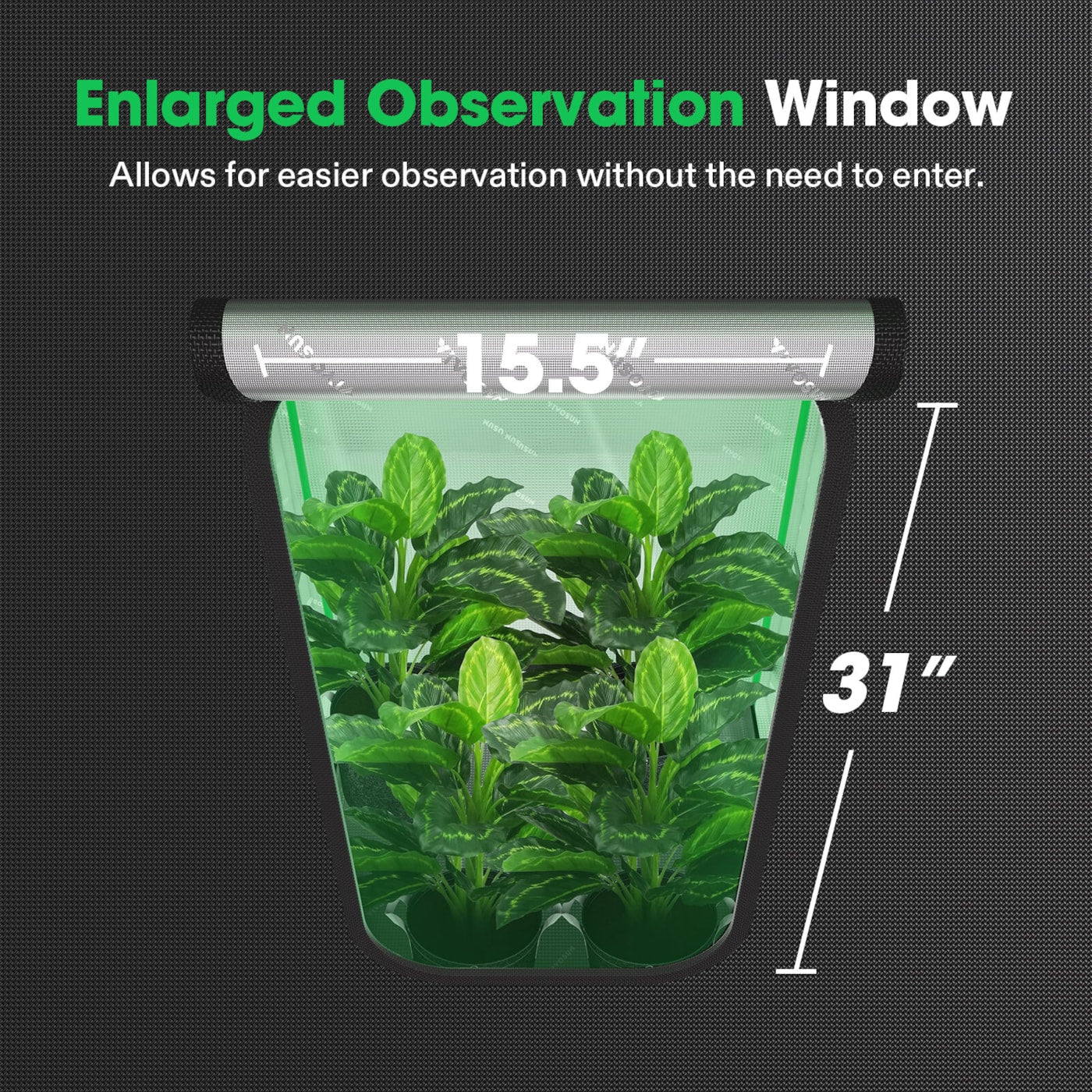 Vivosun Grow Tent Pro 2.7x2.7 P276, 1-2 Plants Use, Large Front Window, 32' x 32' x 63', For Indoor Plants Growing