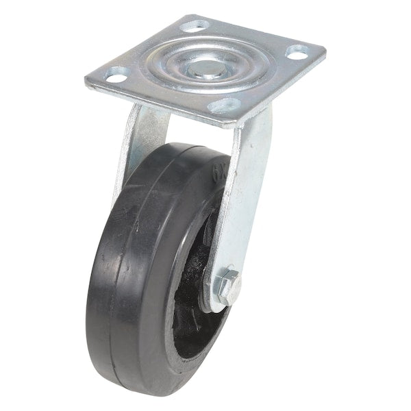 Vestil CST-VE-6X2MR-S Rubber Swivel Caster 6 In. Diameter 2 In. Width 507 Lb. Capacity Black