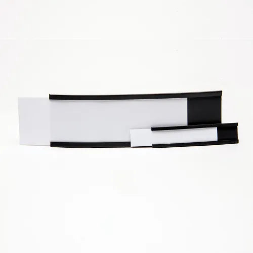 Aigner Label Holder MC305 Magnetic Card Holder "C" Channel Label Holder, 5"L x 3"H x 0.06" Thick, Black, Pack of 25