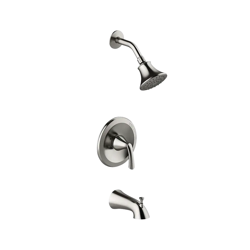 Matco-Norca AN-730BNJP Angelic Single Control Tub & Shower Trim, Slip On Diverter Spout, Job Pack, Brushed Nickel