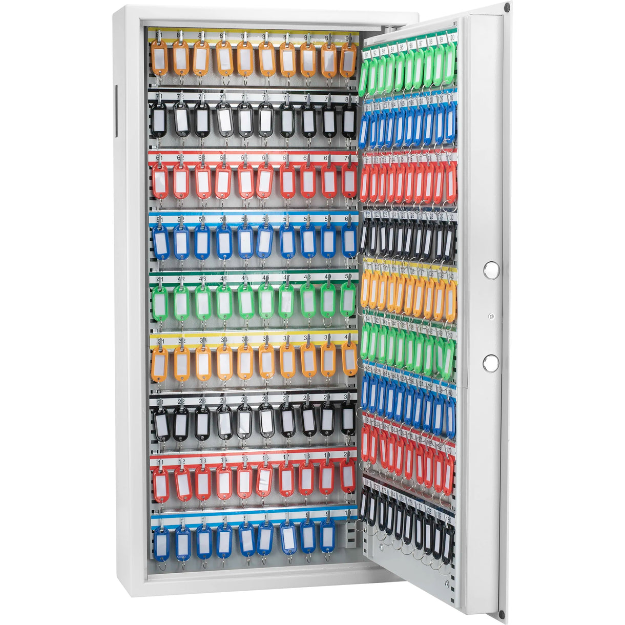 Barska AX13350 180 Capacity Adjustable Key Cabinet Digital Keypad Wall Safe, White