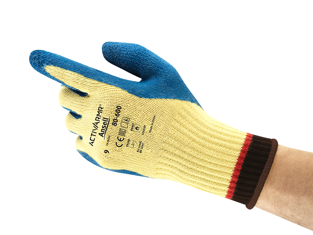 SOS Cleanroom ?206410? Ansell ActivArmr 80-600 Cut and Heat Resistant Industrial Gloves