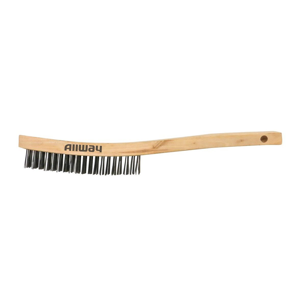 Allway WBC319 Curved Wood Handle Wire Brush, 3 x 19