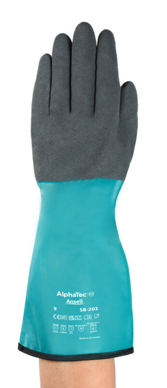 SOS Cleanroom ?58201080? Ansell Cold Storage Glove | AlphaTec 58-201 Nitrile for Chemical & Temperature Resistance