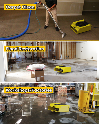 AlorAir Zeus 900 Air Mover Professional Dryer for Carpets, Walls, Floors, 950 CFM with 1.8 Amps, Variable Speed, High Velocity Airflow, Circult Breaker Protection - Blue