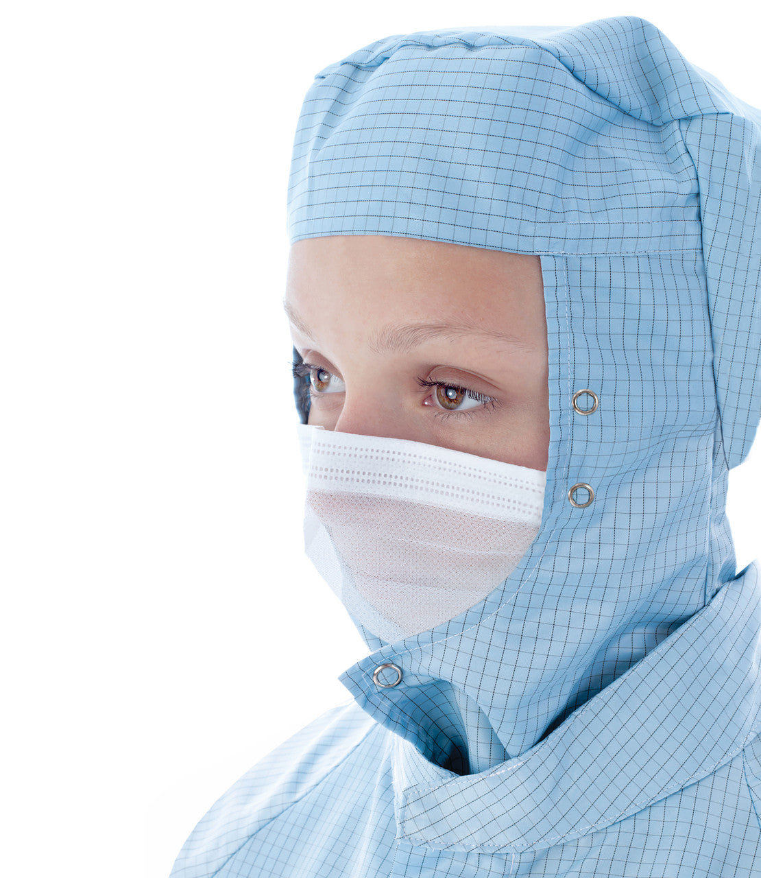 SOS Cleanroom Ansell BFV06 BioClean Microflow Face Veil with Studs Class 10 (ISO 4)