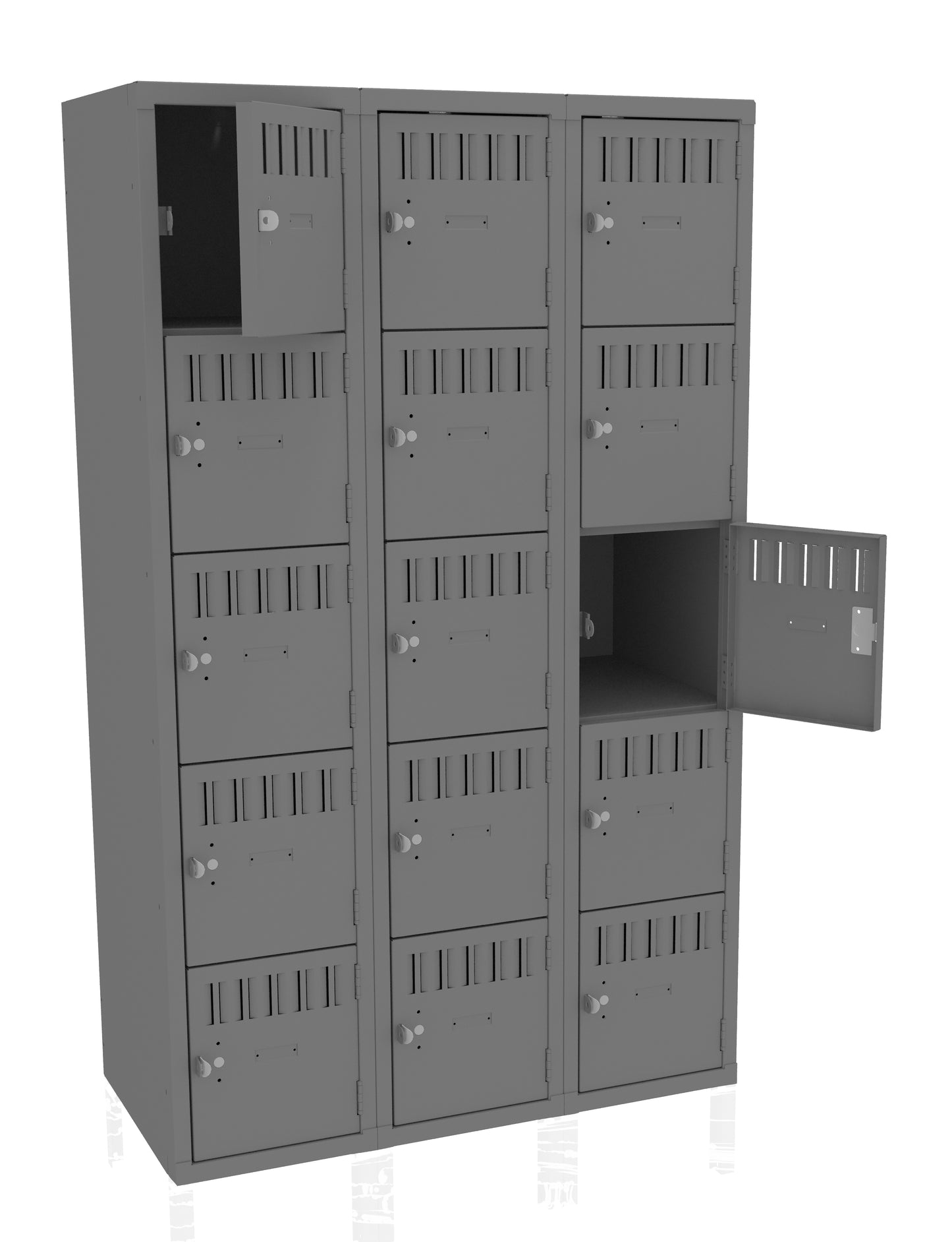 Tennsco BS5-121812-C 5 High Box Locker - Three Wide, No Legs (Assembled)