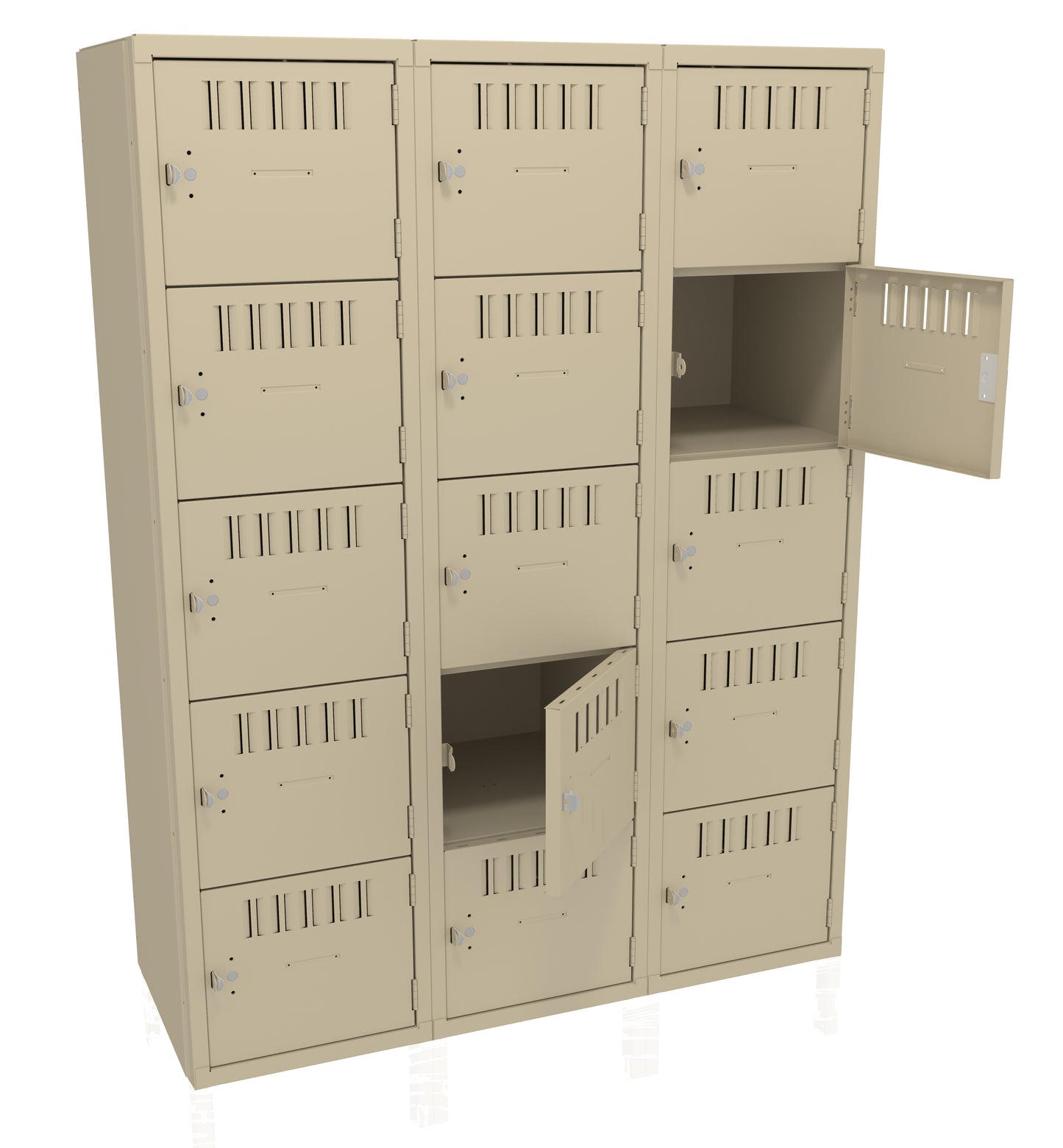 Tennsco BS5-151812-C 5 High Box Locker - Three Wide, No Legs (Assembled)