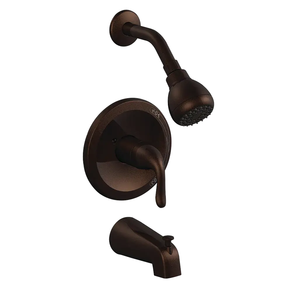 Matco-Norca BL-730ORBDJP Builder Light Single Control Tub & Shower Trim, Slip On Diverter, Job Pack, Oil-Rubbed Bronze