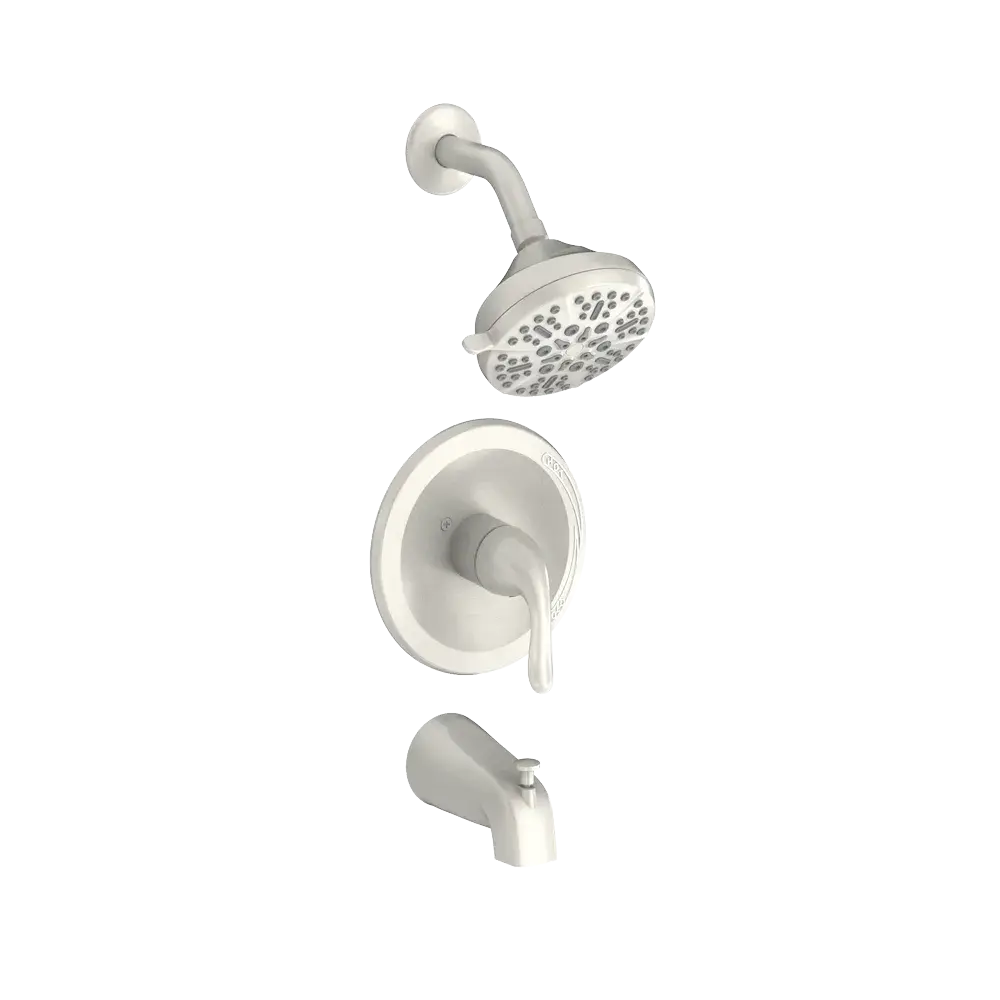 Matco-Norca BL-731BNJP Builder Light Single Control Tub & Shower Trim, Slip On Diverter, Job Pack, Brushed Nickel