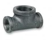 Everflow BMBT1002 1" x 1" x 2" Bull Head Tee Black Malleable