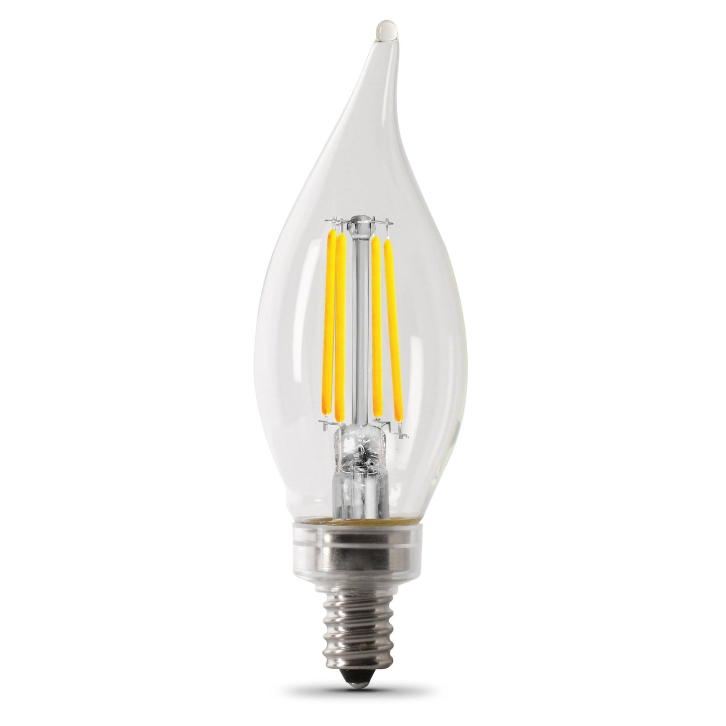 Feit Electric BPCFC40927CAFIL/2/RP 3.3W (40W Replacement) Soft White (2700K) Clear BA10 Dimmable LED Filament Enhance (2-Pack)