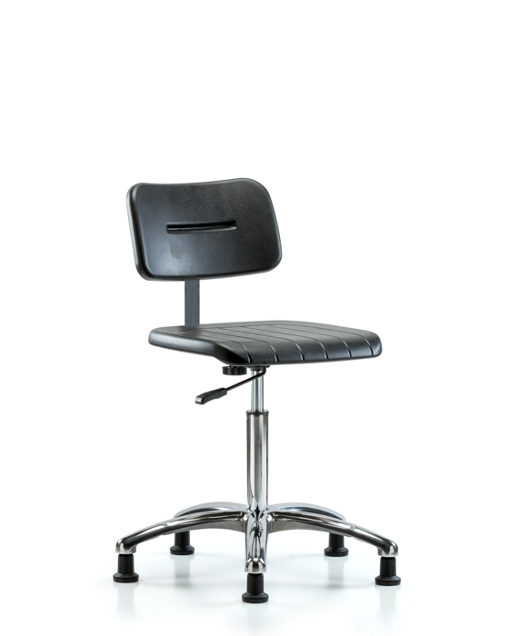 Blue Ridge Ergonomics BPMBCH-CR-NF-RG Core Polyurethane Chair Chrome - Medium Bench Height with Chrome Foot Ring & Stationary Glides