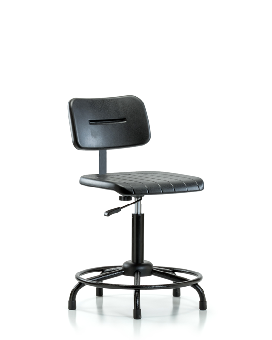 Blue Ridge Ergonomics BPMBCH-RT-RG Core Polyurethane Chair - Medium Bench Height with Round Tube Base and Stationary Glides