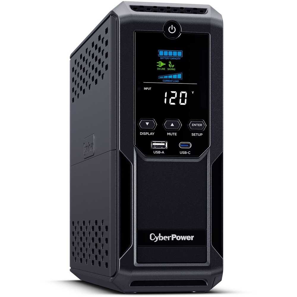 CyberPower Intelligent LCD BRG1500AVRLD2 1500VA Mini-tower UPS - Mini-tower - AVR - 8 Hour Recharge - 2 Minute Stand-by - 120 V AC Input - 120 V AC Output - Serial Port - 12 x NEMA 5-15R